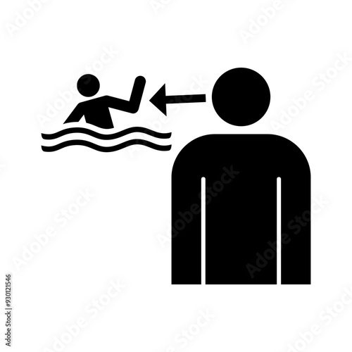 ISO mandatory safety signs_keep children under supervision in the aquatic environment symbol only	