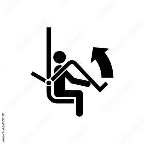 ISO mandatory safety signs_open safety bar of chairlift symbol only	