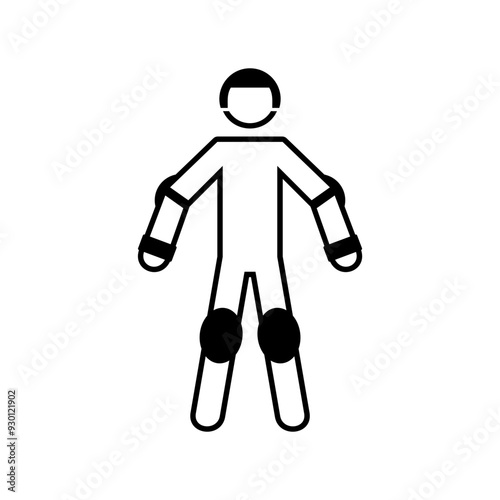 ISO mandatory safety signs_wear protective roller sport equipment symbol only	