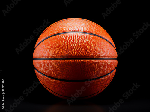 Basketball against a white background, focused on sports