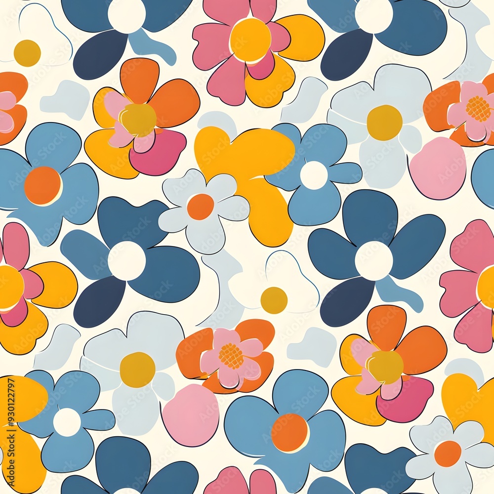retro seamless background with flowers retro seamless background with flowers