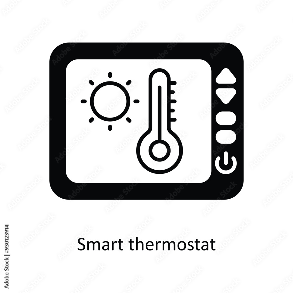 Smart thermostat vector filled outline Icon Design illustration. Smart Home and Technology Symbol on White background EPS 10 File Smart thermostat vector filled outline Icon Design illustration. Smart Home and Technology Symbol on White background EPS 10 File