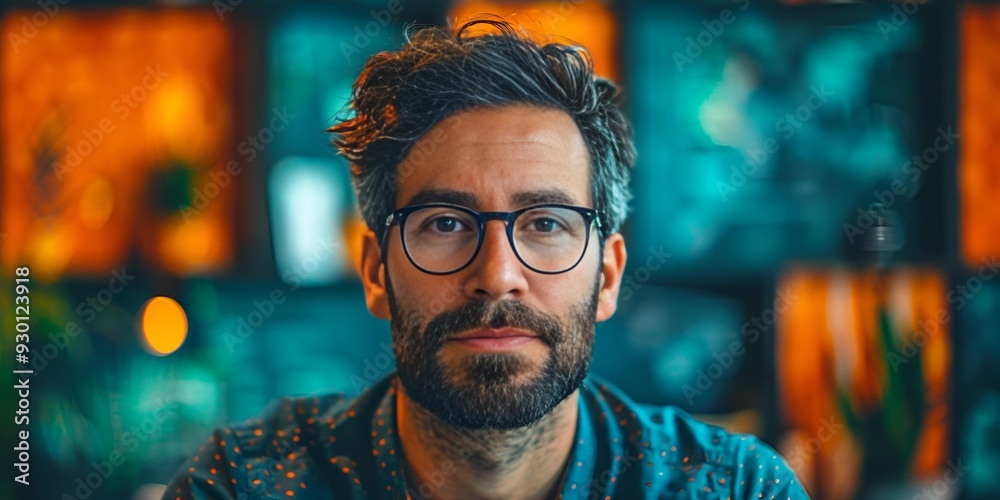 a man with glasses and beard. a man with glasses and beard.