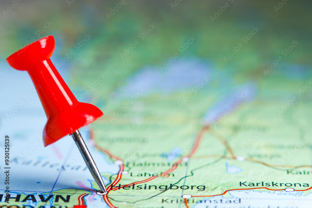 Helsingborg, Sweden pin on map Helsingborg, Sweden pin on map
