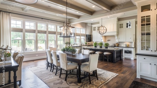 Design trends in open-concept kitchens and dining areas for family gatherings.