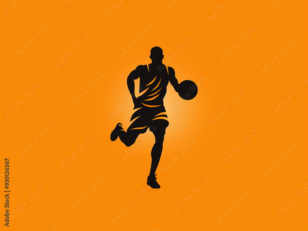 Fototapeta premium Simple vector template for a modern basketball player logo