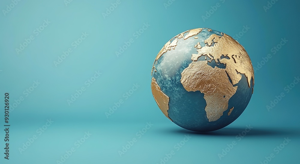 3D rendering of the Earth on a blue background
3D rendering of the Earth on a blue background