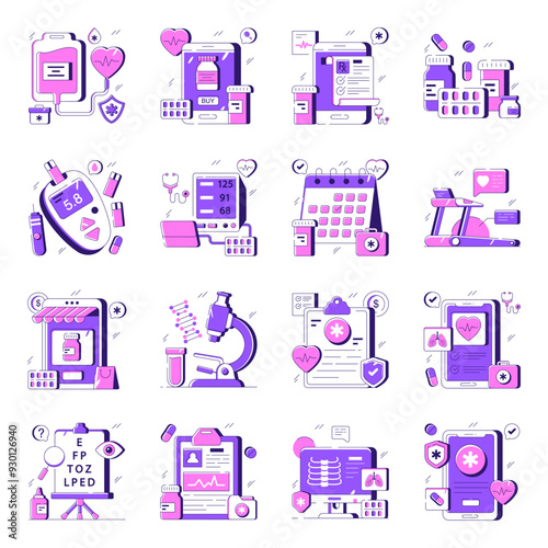 Set of Medical Flat Illustrations