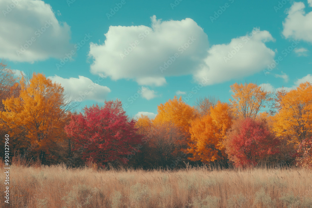 Fototapeta premium Autumn Trees Against Sky