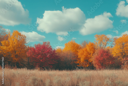 Autumn Trees Against Sky