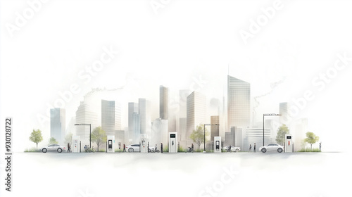 Wallpaper Mural A cityscape with a lot of buildings and a few cars Torontodigital.ca