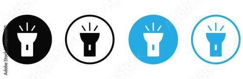 flashlight icon vector design, Smartphone flashlight feature vector set