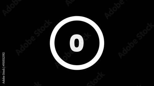 5 seconds Countdown timer with progress circle for ten seconds transparent background
