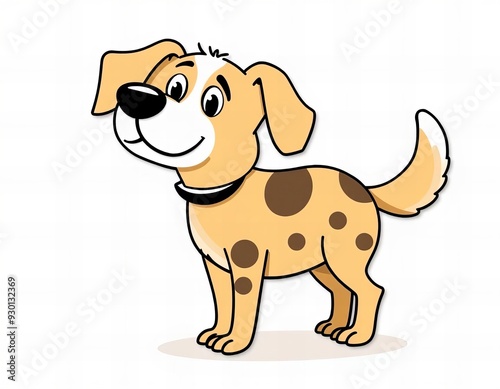 cartoon dog with spots on his face and collar.