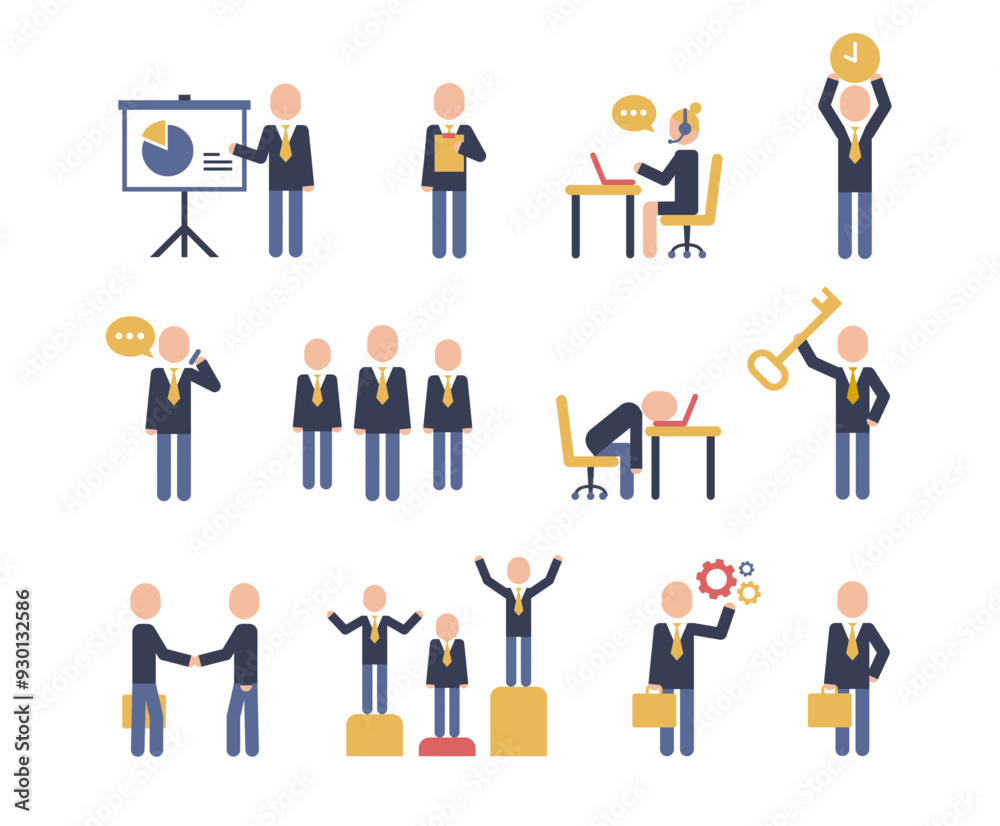 Corporate people pictograms. Career characters set. Office business workers. Corporate people pictograms. Career characters set. Office business workers.