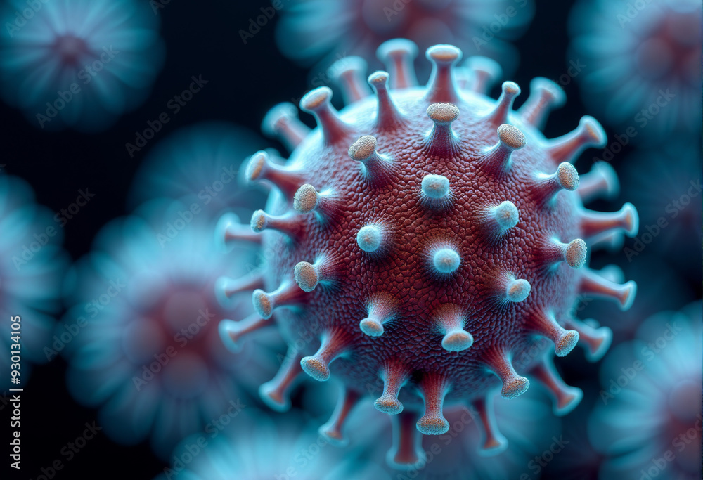 spherical spiral virus bacteria on the background spherical spiral virus bacteria on the background