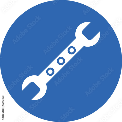 Wrench glyph circle icon