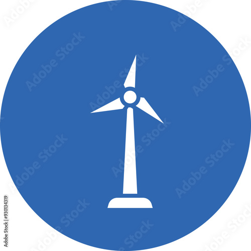 Wind Turbine glyph circle icon