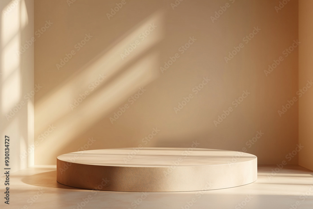Minimalist Beige Product Display Podium Minimalist Beige Product Display Podium