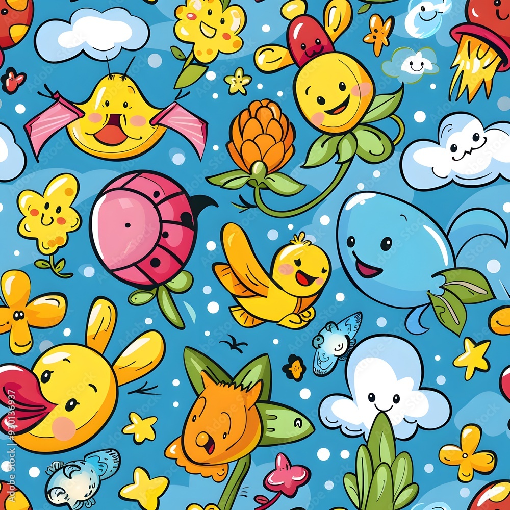 seamless pattern with birds and flowers seamless pattern with birds and flowers