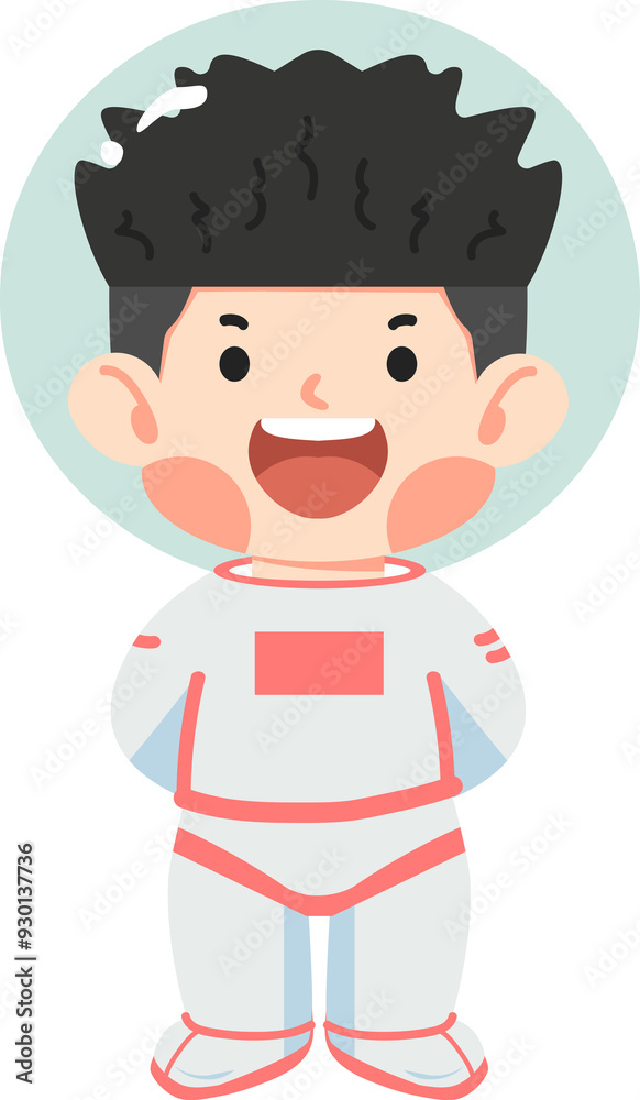 Cartoon boy astronaut in flat style Cartoon boy astronaut in flat style