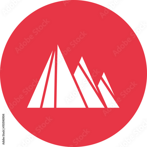 Pyramids of Giza glyph circle icon