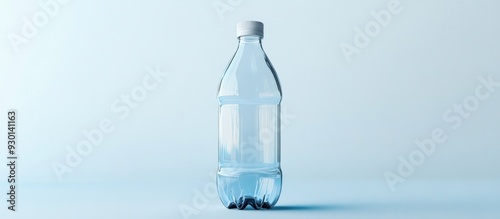 A Plastic Bottle on a Light Blue Background