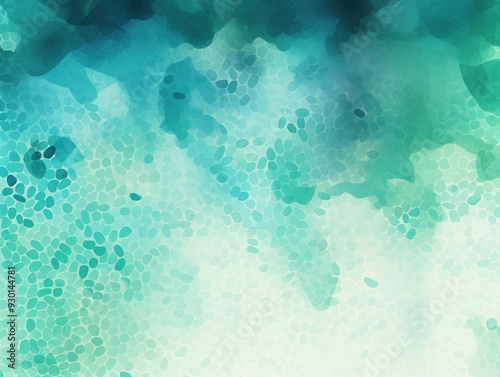 Teal watercolor abstract halftone background pattern