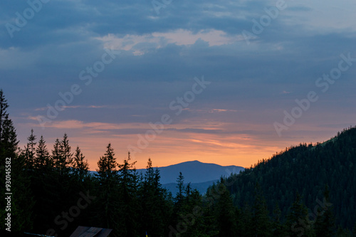 sunset in the mountains