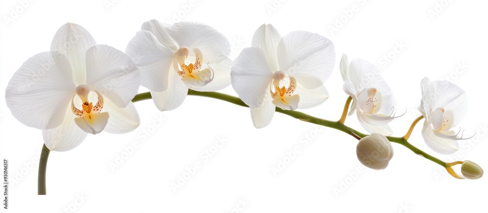Elegant White Orchid Branch Isolated Elegant White Orchid Branch Isolated
