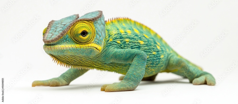 Obraz premium Close-up of a Vibrant Green Chameleon