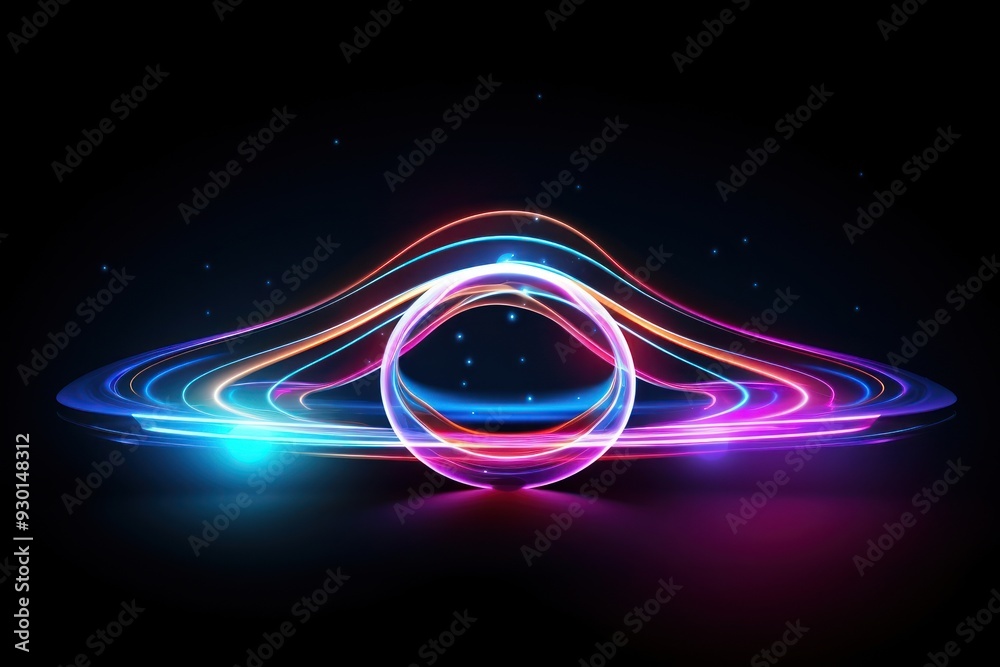 Fototapeta premium Neon light technology night.