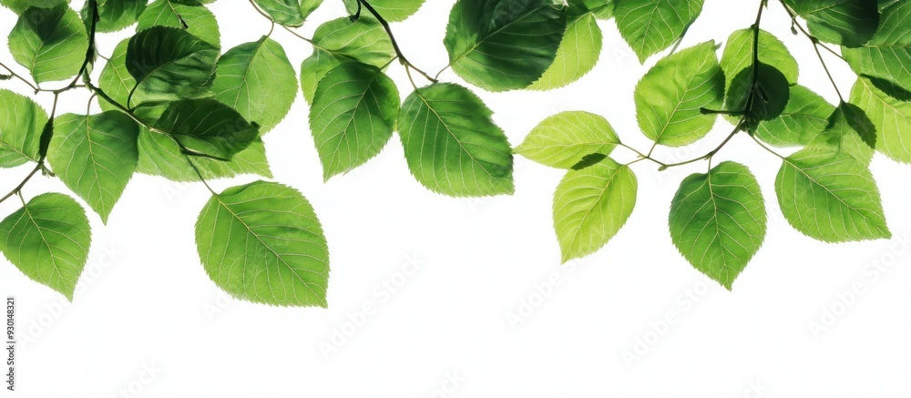 Green Leaves Against a White Background Green Leaves Against a White Background