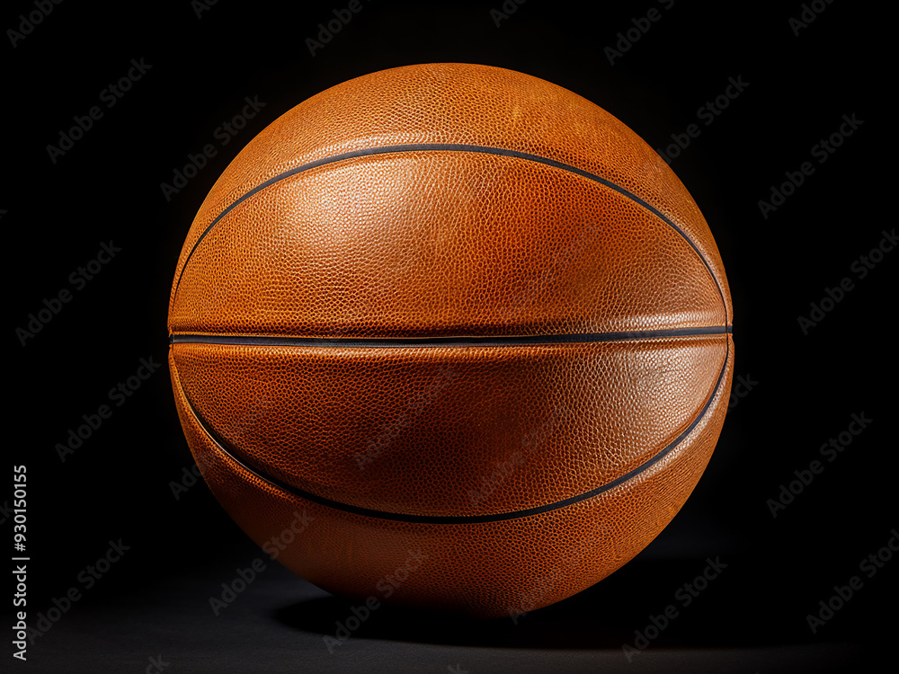 Detailed closeup of a leather basketball on white Detailed closeup of a leather basketball on white