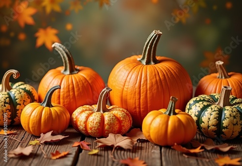 Fall Foliage and Pumpkins: Perfect Autumn Background