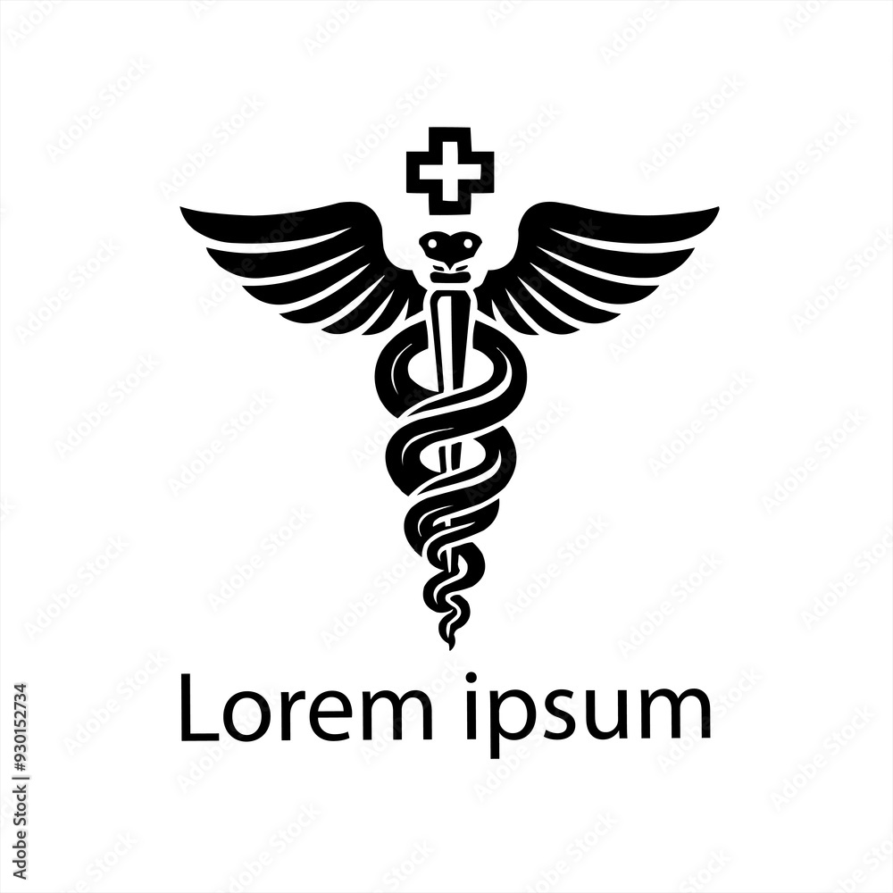 Medical Snake Logo Icon Vector Eps Isolated on White Medical Snake Logo Icon Vector Eps Isolated on White