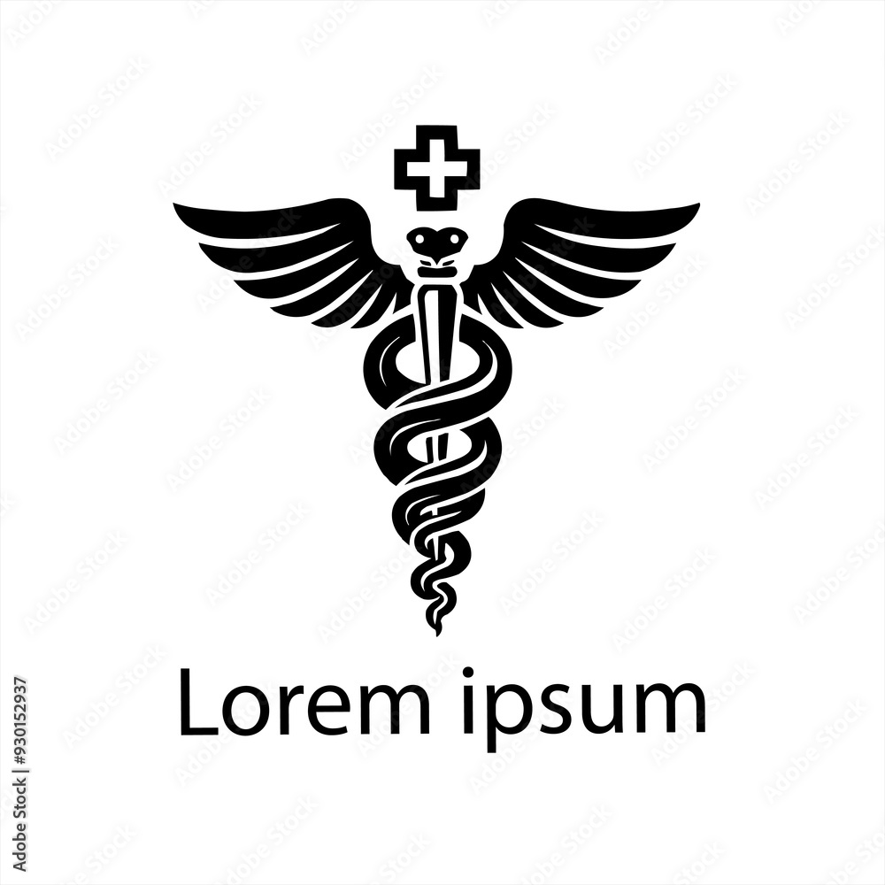 Medical Snake Logo Icon Vector Eps Isolated on White Medical Snake Logo Icon Vector Eps Isolated on White