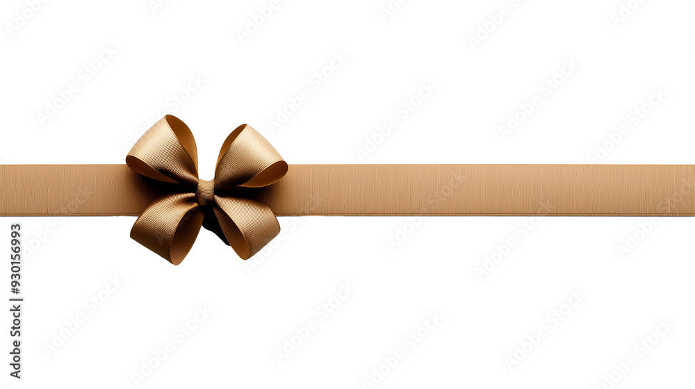 Gold ribbon with copy space for text isolated on white background Gold ribbon with copy space for text isolated on white background