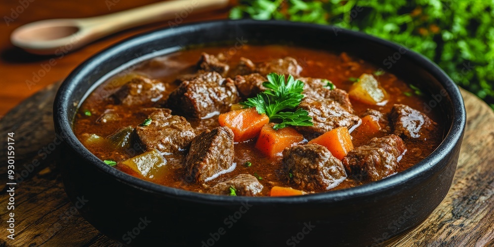 Authentic German Stew in a Rustic Kitchen Setting Authentic German Stew in a Rustic Kitchen Setting