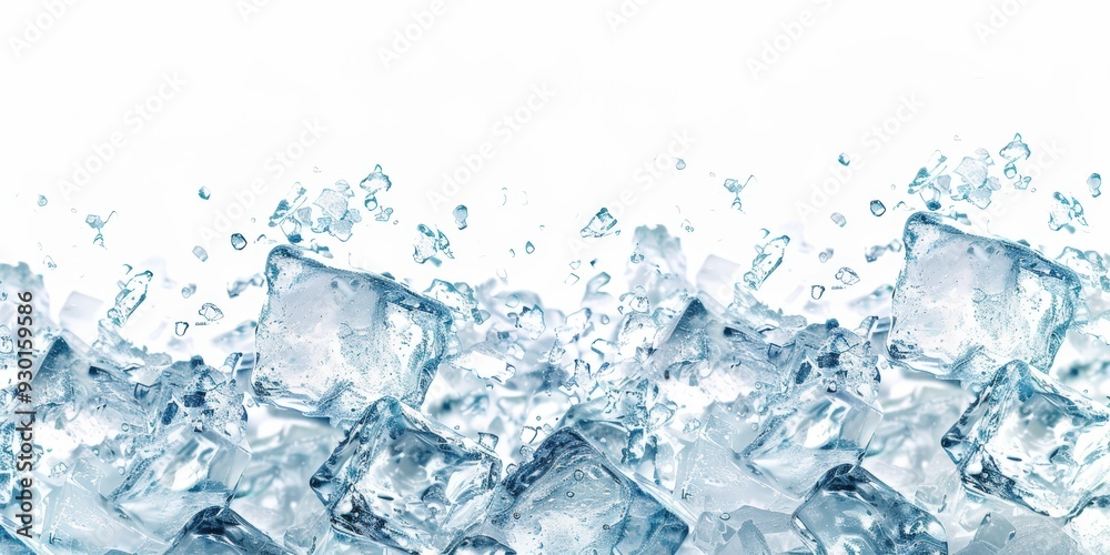 Ice cubes on white