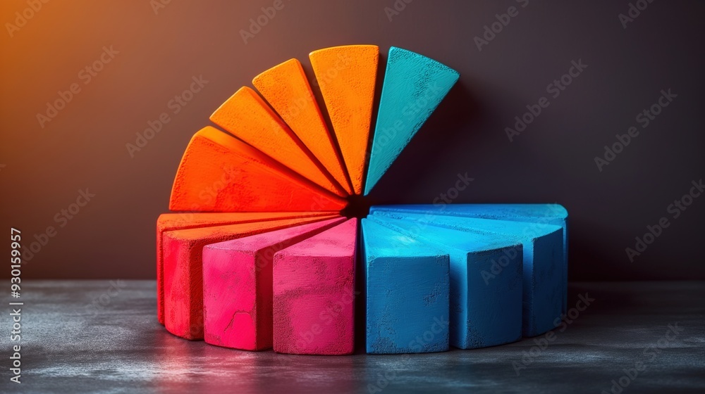 Obraz premium Vibrant vector illustration of a pie chart