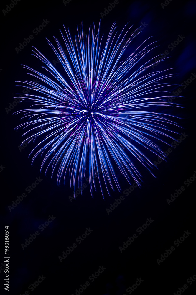 colourful firework display set for celebration happy new year and merry christmas and fireworks on black background