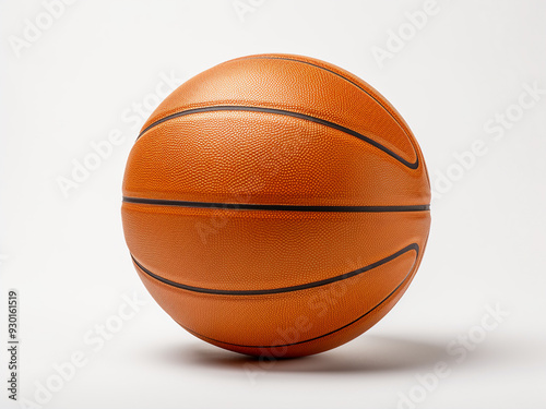 Old basketball on a white backdrop