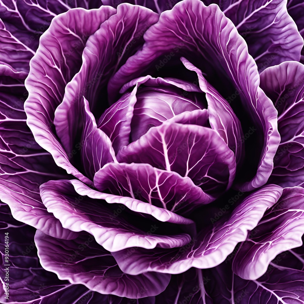 Obraz premium Detailed Texture of Red Cabbage