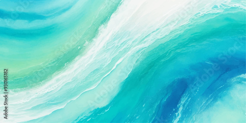 abstract soft blue and green abstract water color ocean wave texture background. Banner Graphic Resource as background for ocean wave and water wave abstract graphics 