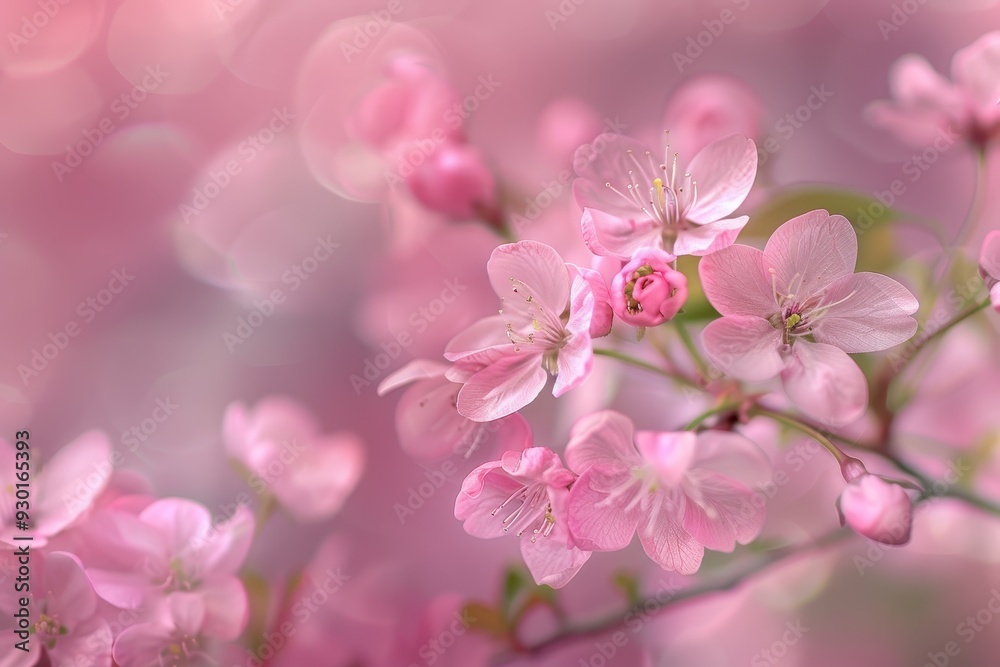 A close-up of cherry blossoms on a tree branch, with soft pink petals and a blurred background of more blossoms. A close-up of cherry blossoms on a tree branch, with soft pink petals and a blurred background of more blossoms.