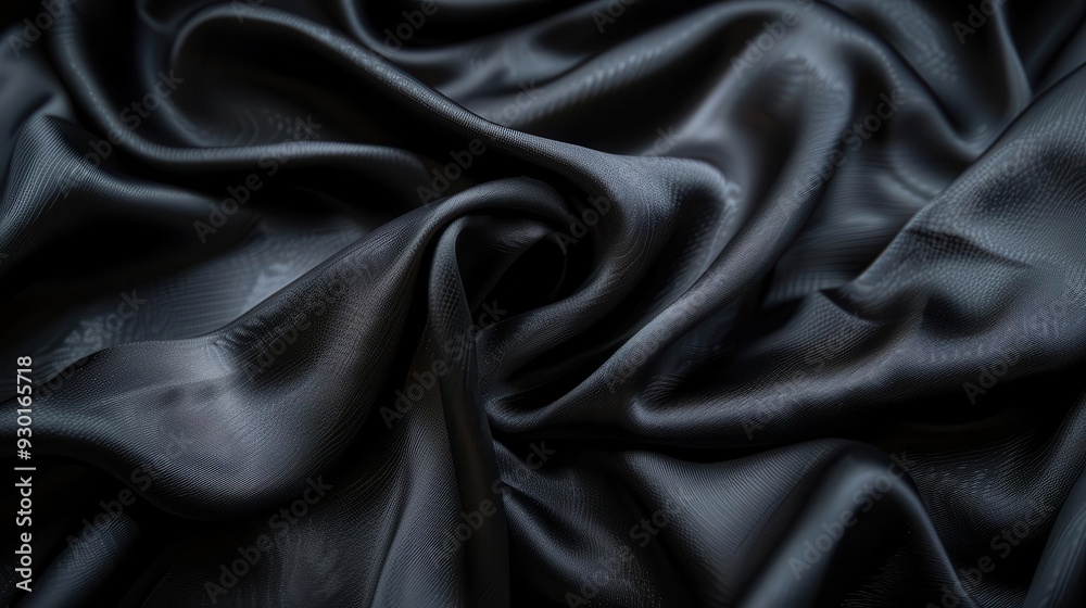 luxurious black silk fabric draped elegantly creating soft folds and highlighting subtle sheen and texture luxurious black silk fabric draped elegantly creating soft folds and highlighting subtle sheen and texture