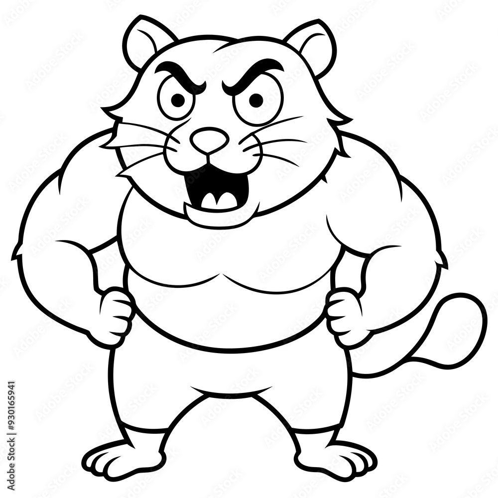 A ferocious angry Hamster athlete posing art vector illustration A ferocious angry Hamster athlete posing art vector illustration