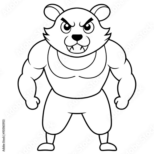 A ferocious angry  Hamster athlete posing art vector illustration
