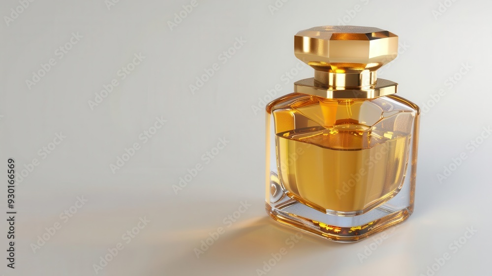 luxurious gold glass perfume bottle for mens eau de parfum modern fragrance product on white background 3d render luxurious gold glass perfume bottle for mens eau de parfum modern fragrance product on white background 3d render